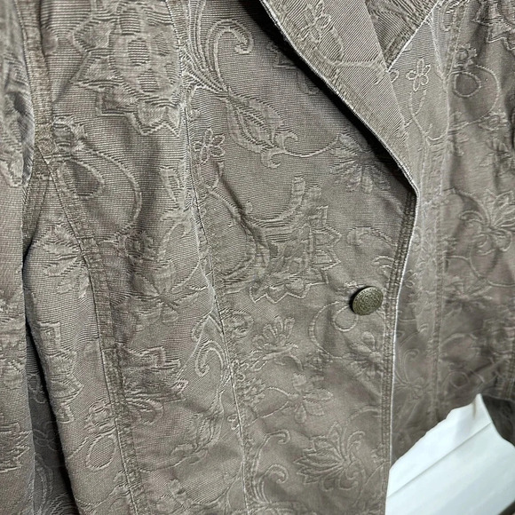 Chico's Brown Jacket with Floral Print Pattern Chico's Size 2 - Large 12 - Picture 2 of 8